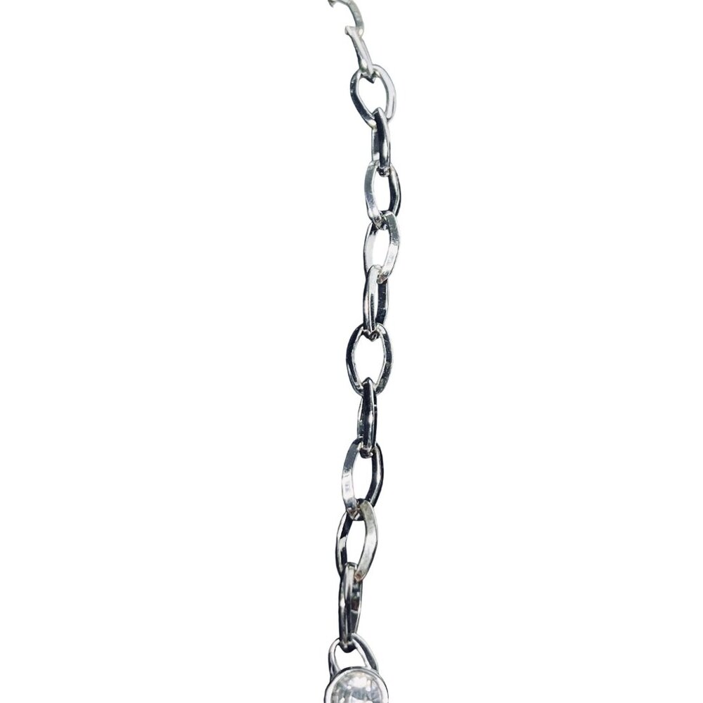 Dana Buchman Silver Tone Bib Necklace With Green Cabochons (6126) - Picture 6 of 8